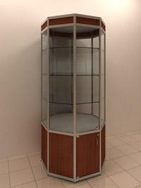 Витрина восьмигранная из алюминиевого профиля ВАО-32 Витрина восьмигранная из алюминиевого профиля ВАО-32