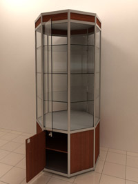 Витрина восьмигранная ВАО-32 с открытыми дверцами Витрина восьмигранная ВАО-32 с открытыми дверцами