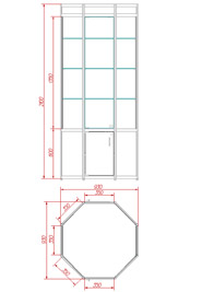 Чертеж витрины ВАО-32 Чертеж витрины ВАО-32